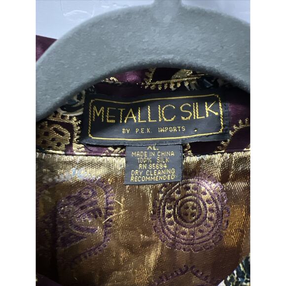 Metallic Silk by P.E.K imports Cowboy Horses Multi Color size Mens XL VINTAGE - Picture 4 of 16